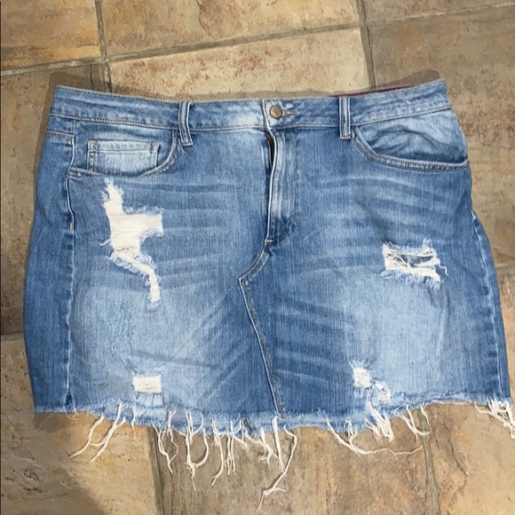 plus size blue jean mini skirt